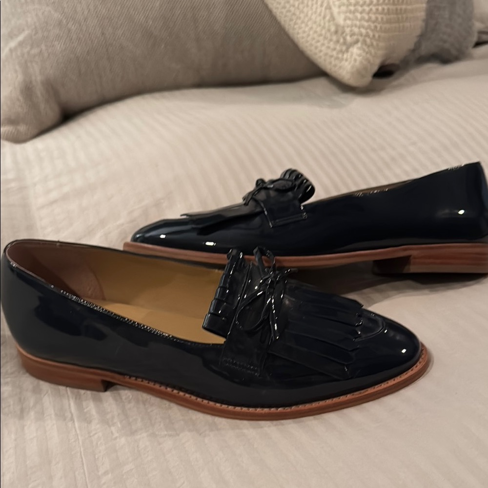 Talbots Patent Navy Loafers
